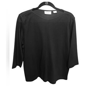 Draper’s Black 3/4 Sleeve Top boatneck large petite soft cotton